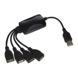 USB 2.0 4 Port Smart Hub Hi-Speed Black